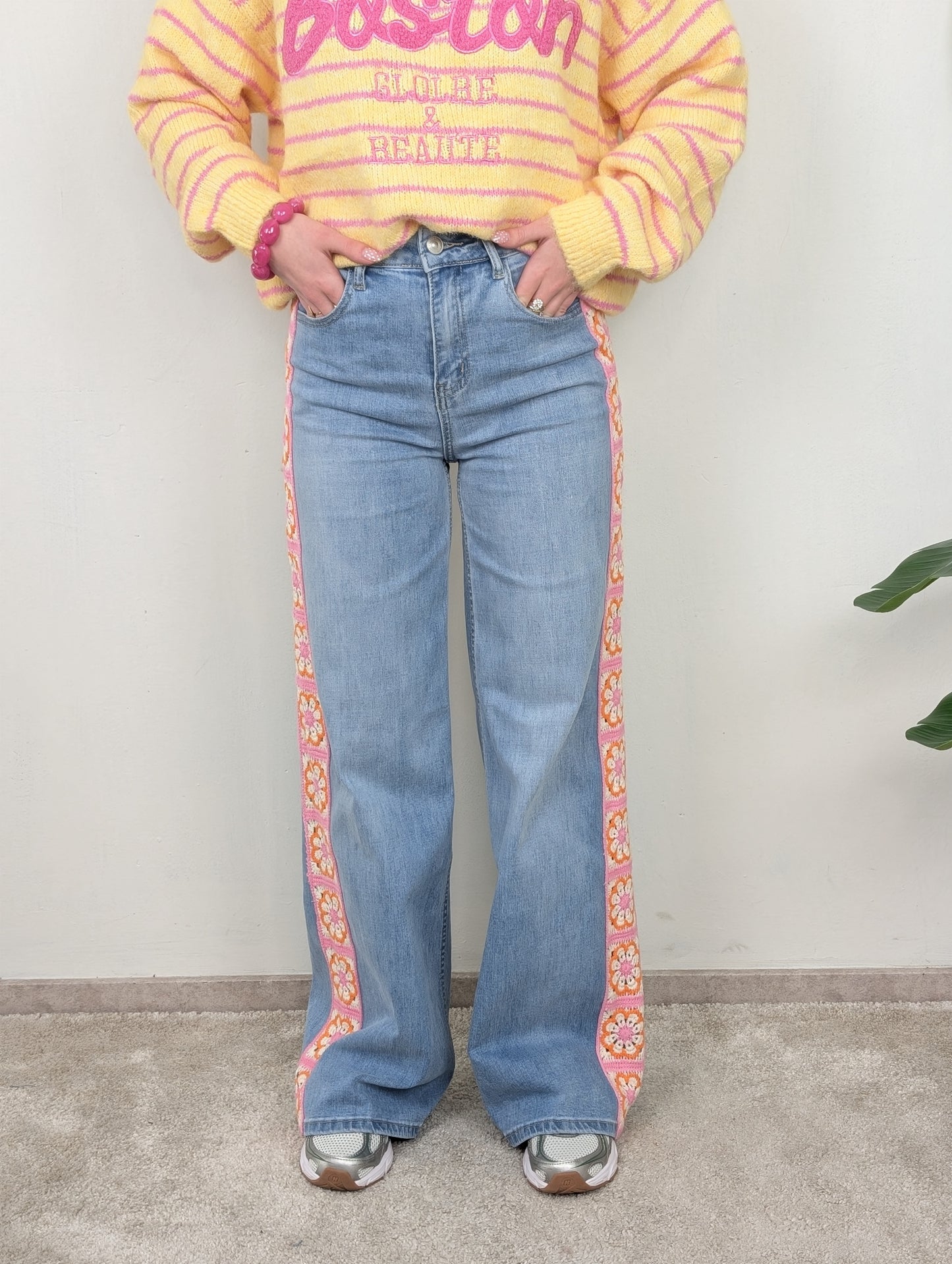 Retro crochet jeans - Jeans blauw