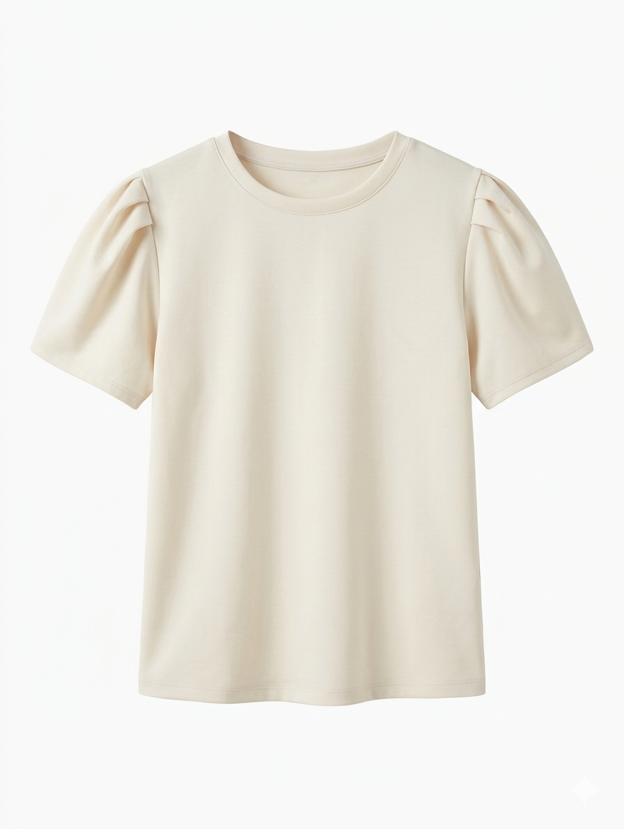 The Sunny Puff Tee - Beige