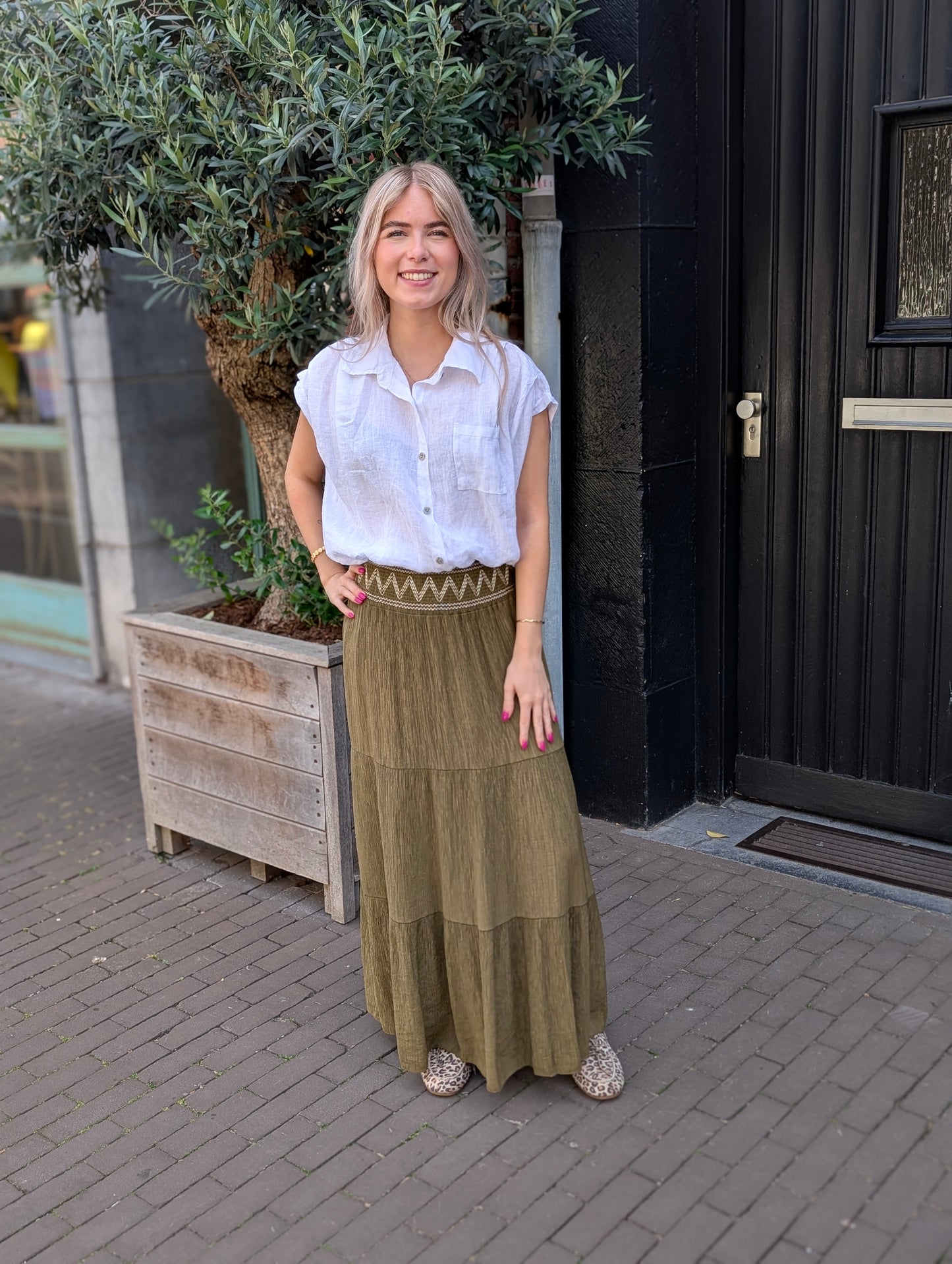 Linnen blouse Veerle - Wit