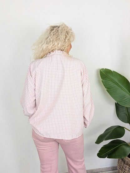 Diene ruiten blouse - Roze