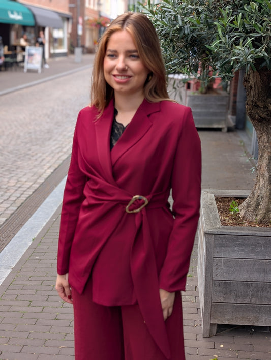 Overslag blazer Yara - Donkerrood