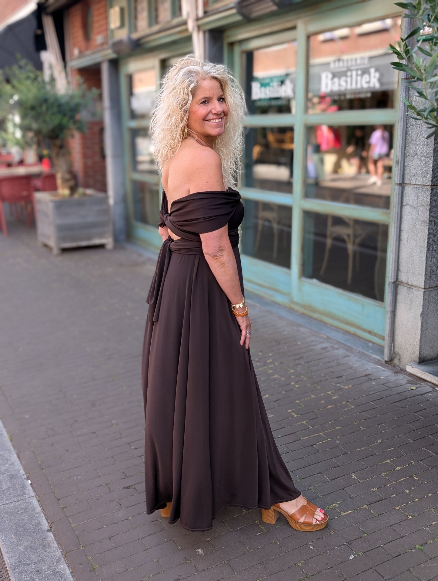 Lay wrap dress - Bruin
