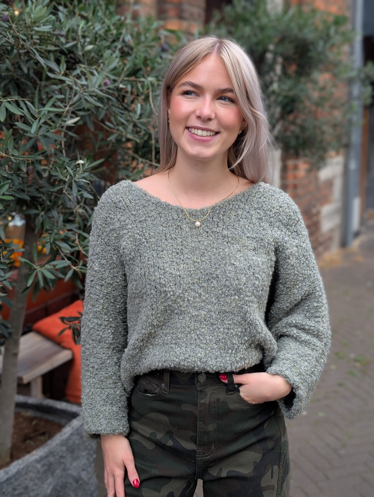 Wyle gebreide trui - Groen