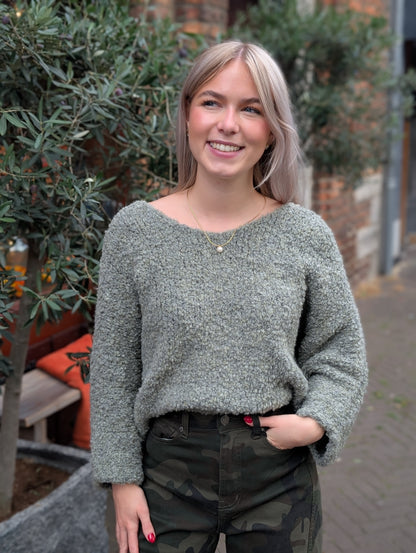 Wyle gebreide trui - Groen
