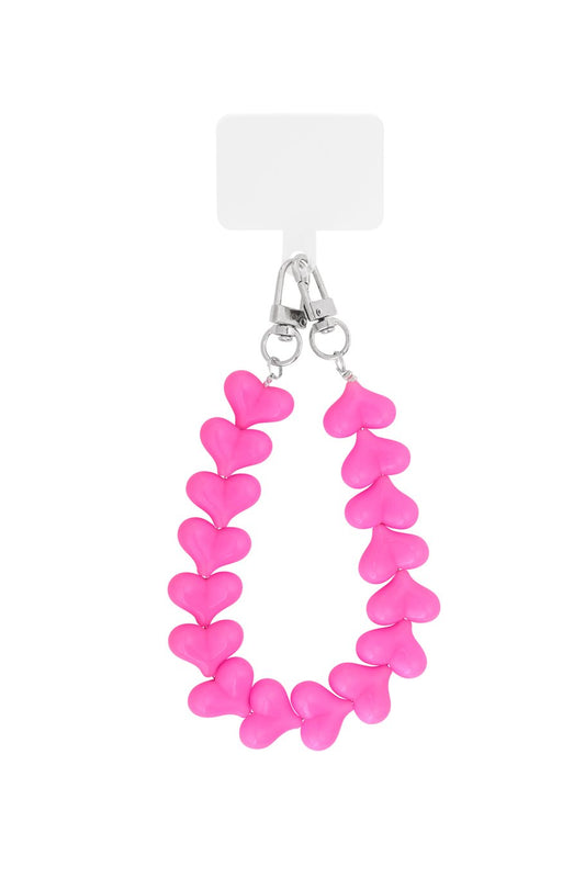 Hartjes sleutel/ telefoon/ tas hanger - Orange
