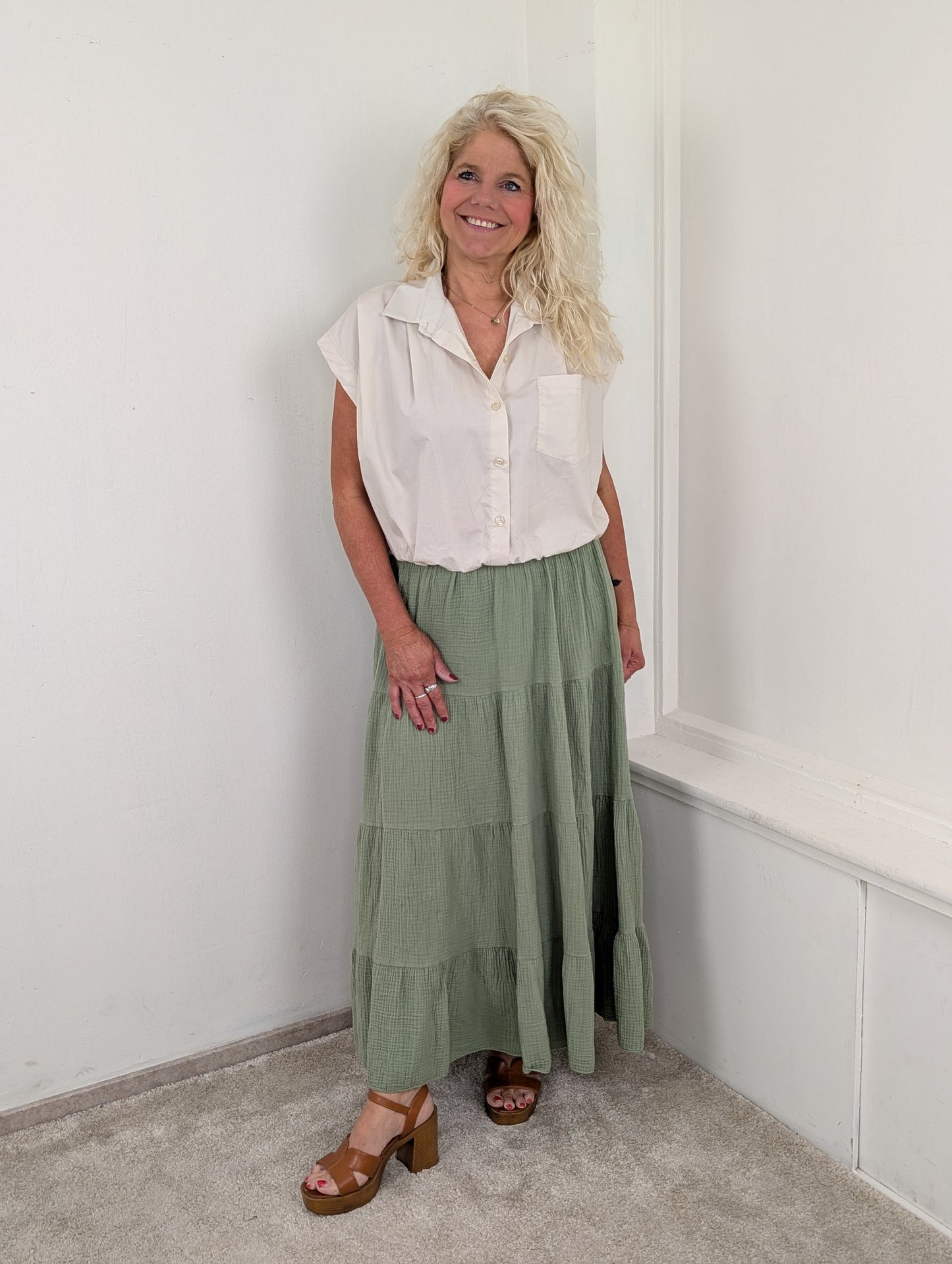 Katoenen Boho rok Klym - Groen