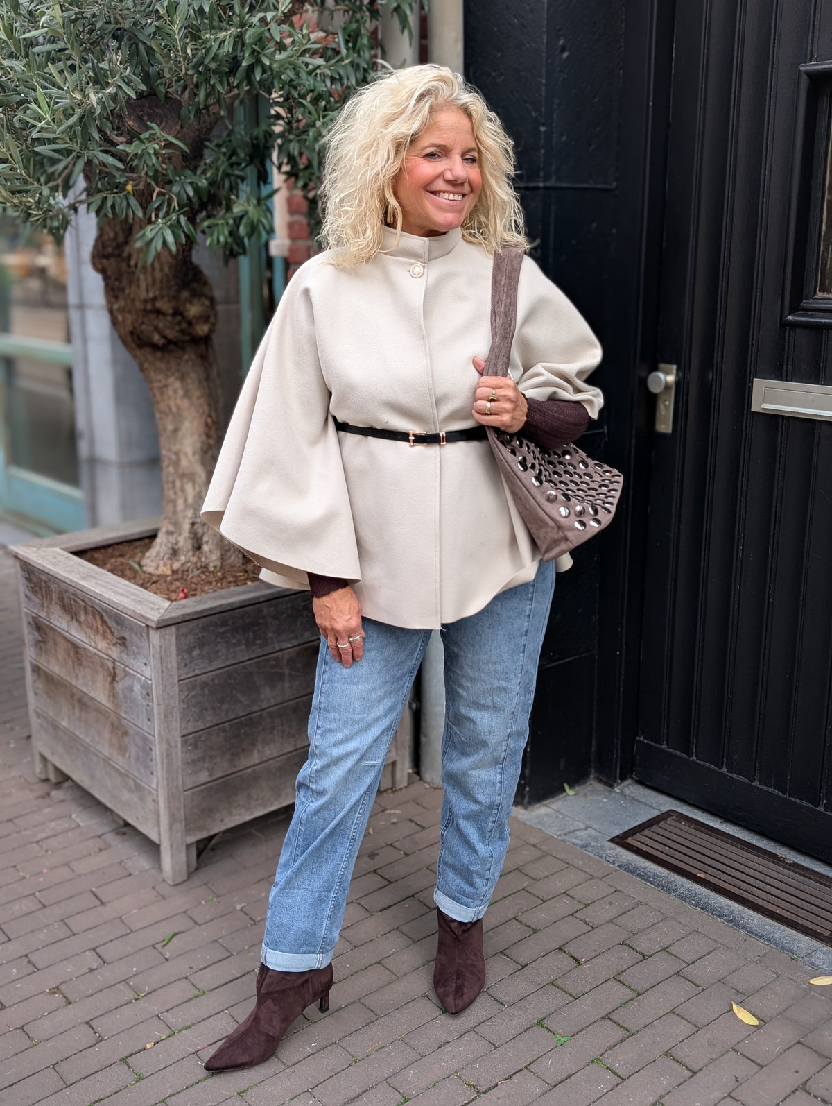 Moons cape met riem - Beige