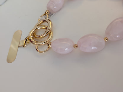 Telefoon koord ronde kralen - Roze / goud