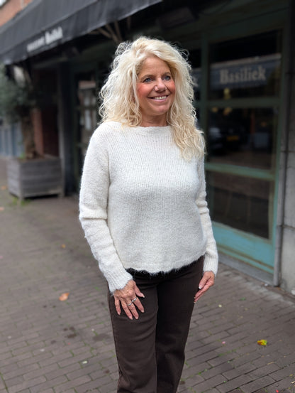 Liva vest met goudkleurige knoopjes - Ecru
