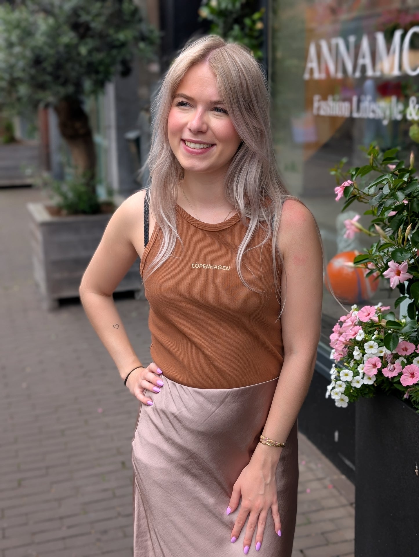 Copenhagen top - Cognac