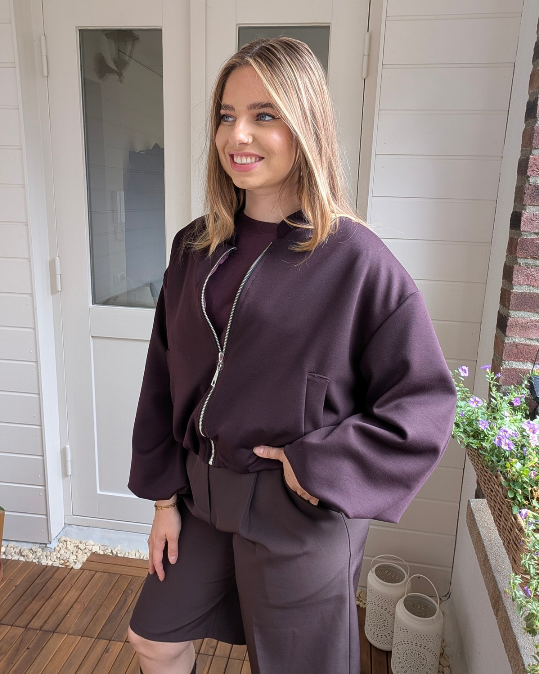 Ballon vest/tussenjas - Aubergine