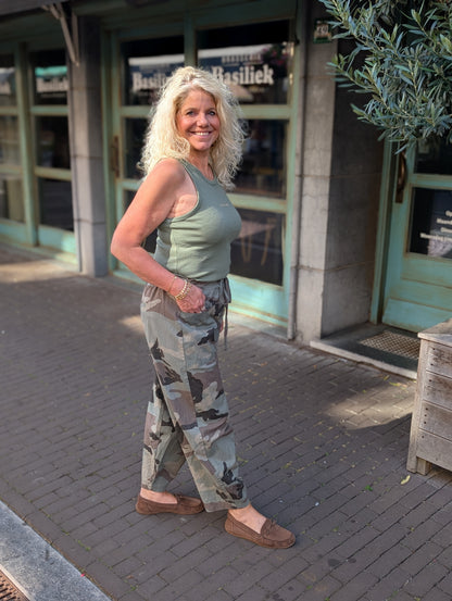 Army print ballon broek - Groen