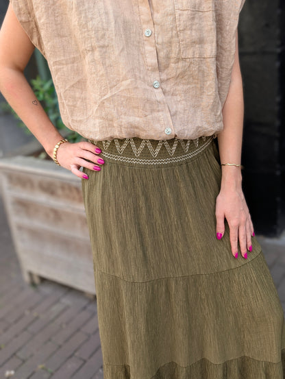 Linnen blouse Veerle - Camel