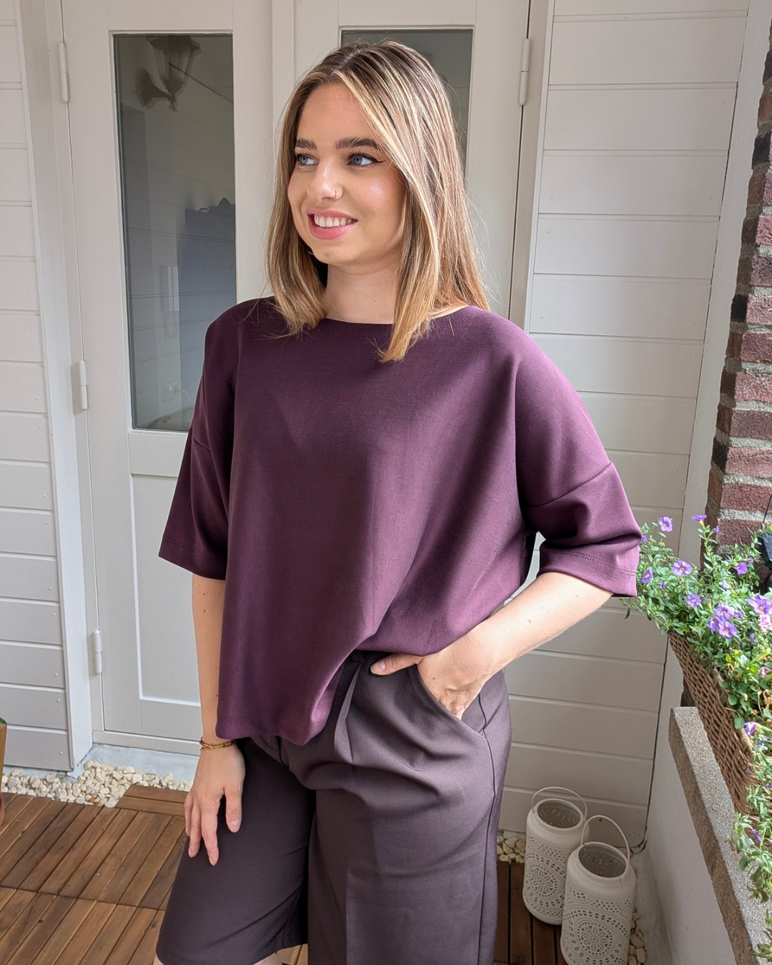 Oversized shirt Evy - Bordeaux