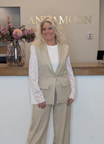 Zusss lang gilet met stretch - Soft sand