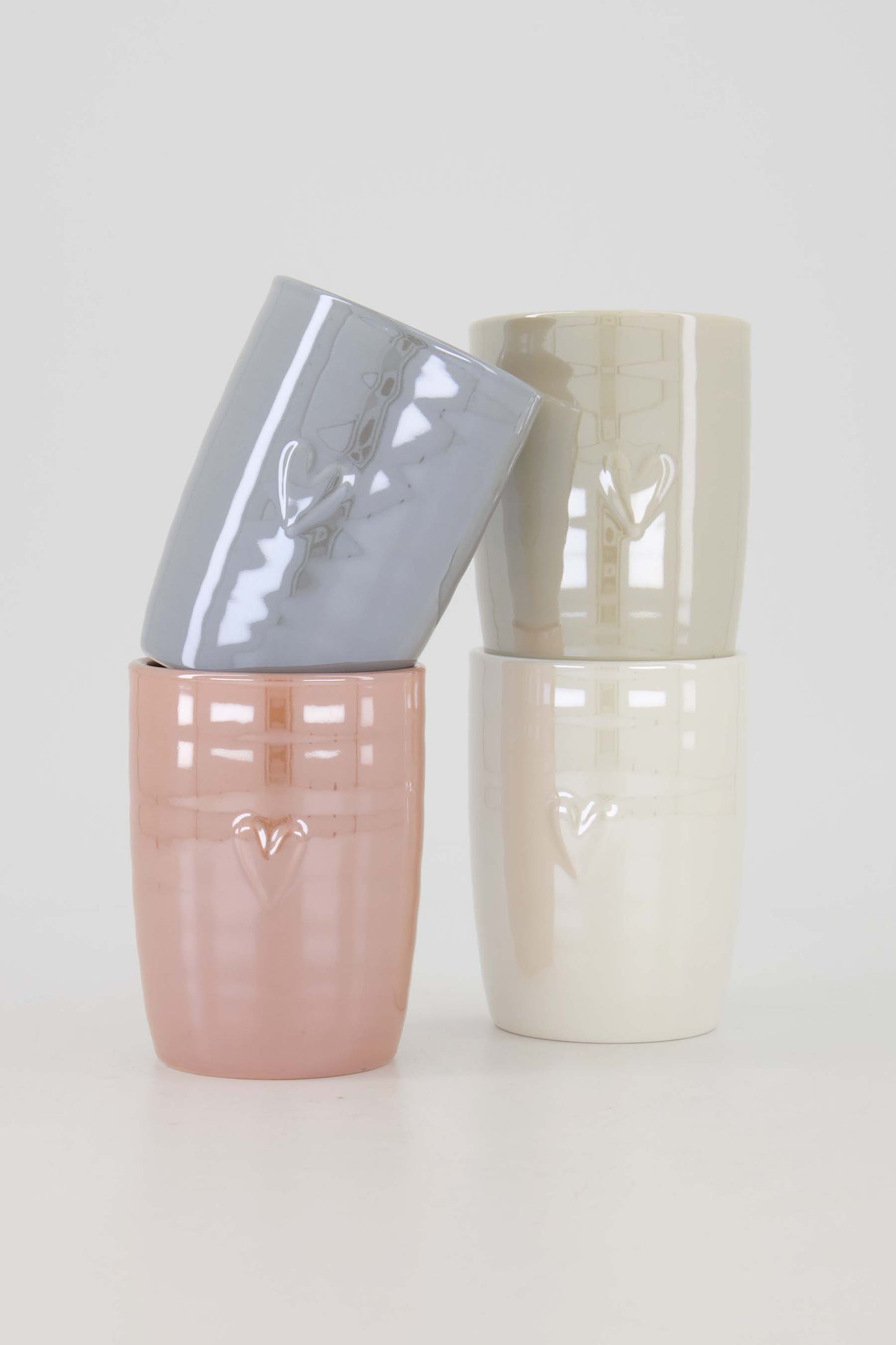 Zusss koffiemok parelmoer hartje - Roze