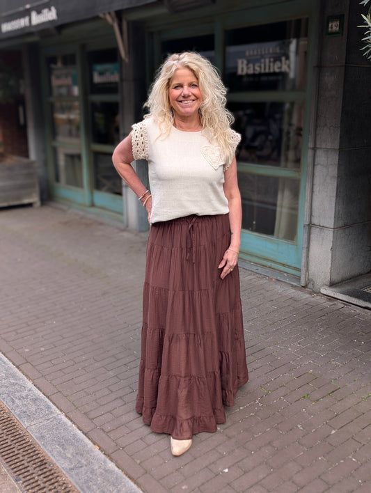 Arine lange rok - Bruin