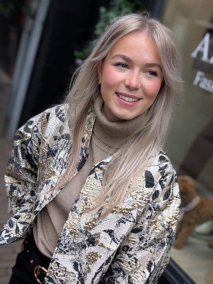 Zusss jacquard glans jasje - Multicolor