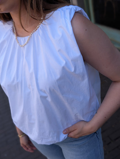 Blouse ballon top Emmy - Wit