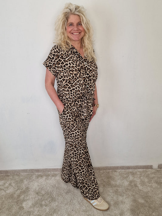 Nicole pantalon - Panter print creme/ bruin/ zwart print