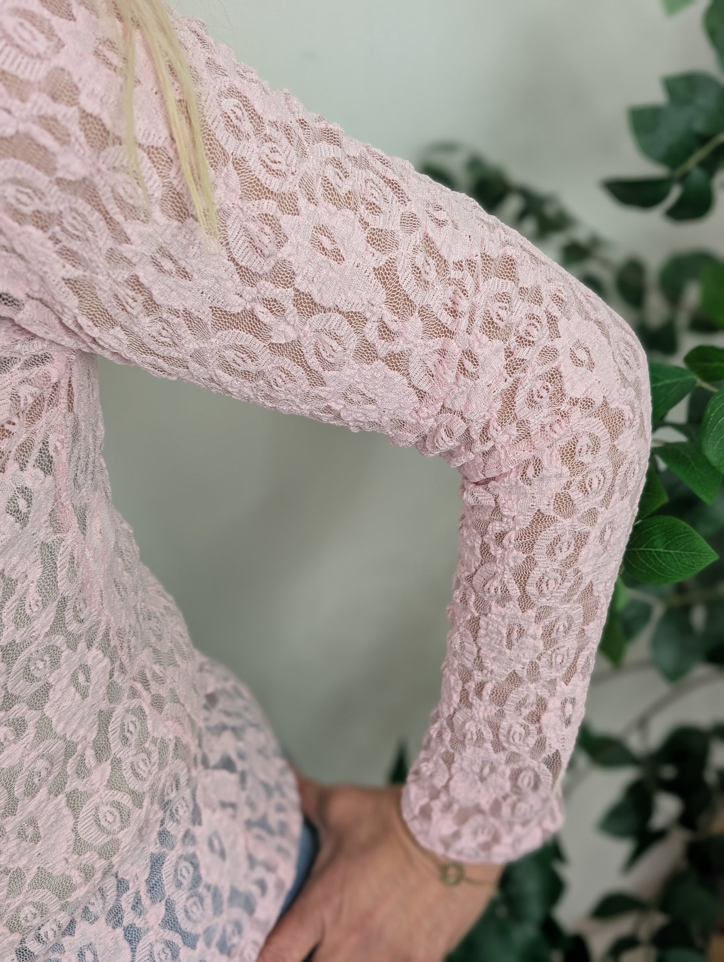 Rosy kanten top - Licht roze