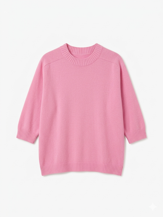 Lonne trui met korte mouw - Roze