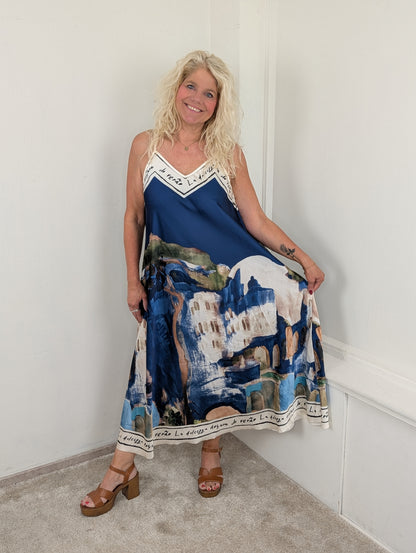 Verano maxi dress - Navy mix