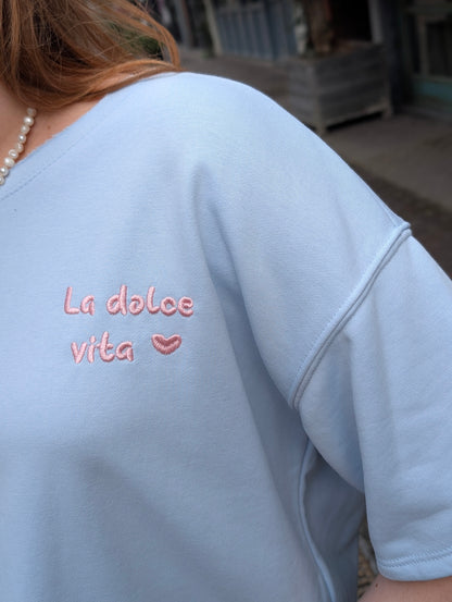 La Dolce vita teddy heart shirt - Blauw
