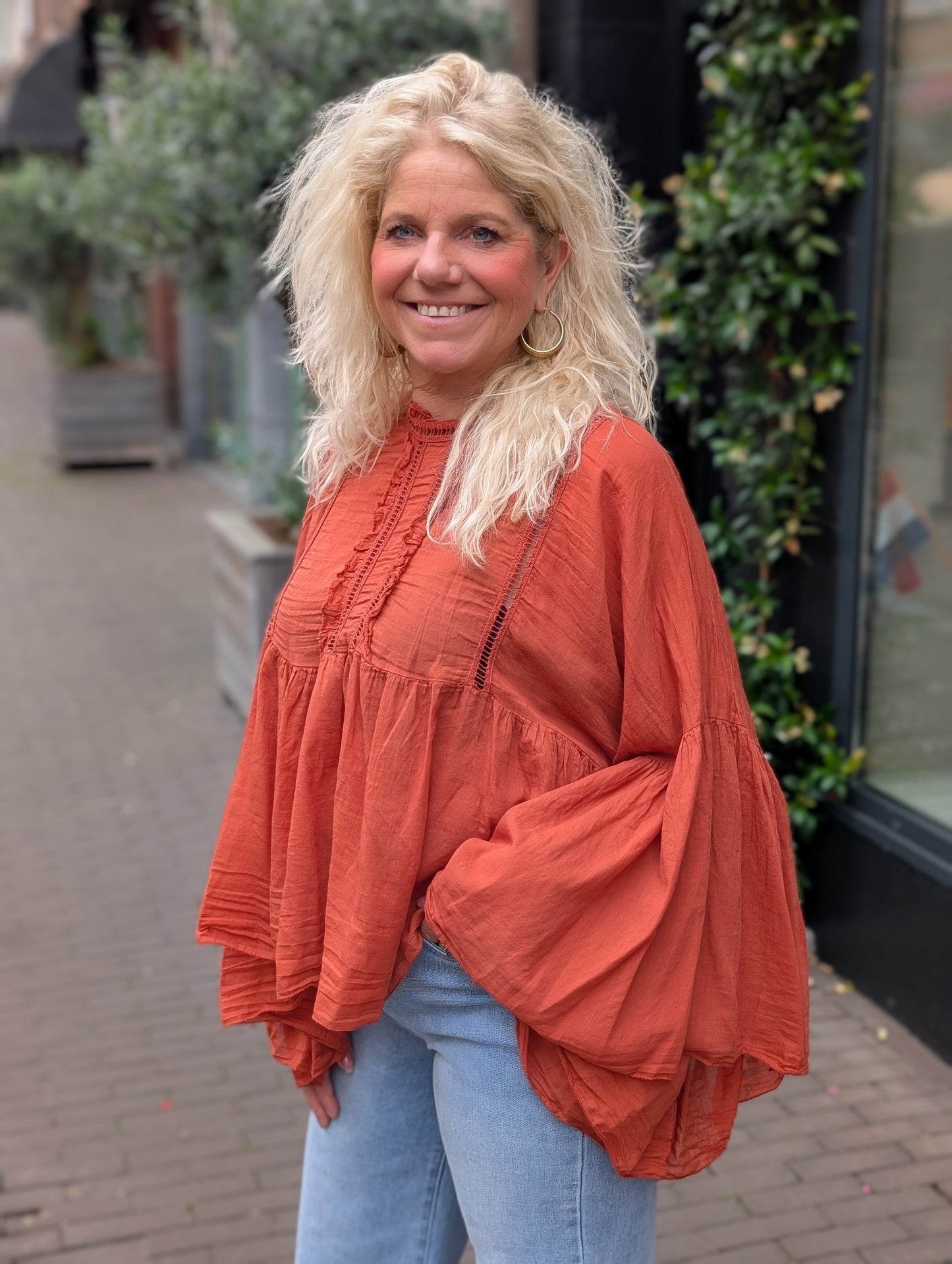 Boho Ibiza blouse - Brique