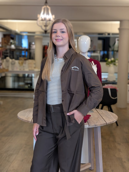 Bonjour mon amour blouse + Gestreepte top - Bruin
