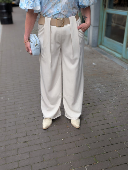 Beige plooien pantalon Semmy - Beige