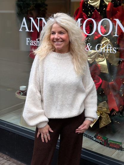 Gebreide trui Jip - Ecru