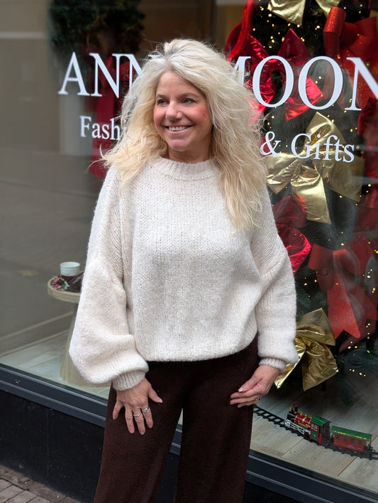 Gebreide trui Jip - Ecru