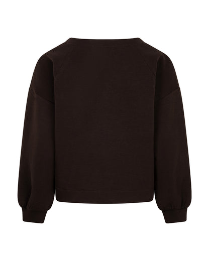 Red Button Skyler top long sleeves scuba - Espresso