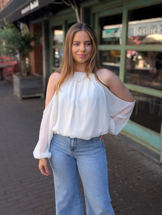 Open shoulder blouse Fay - Ecru