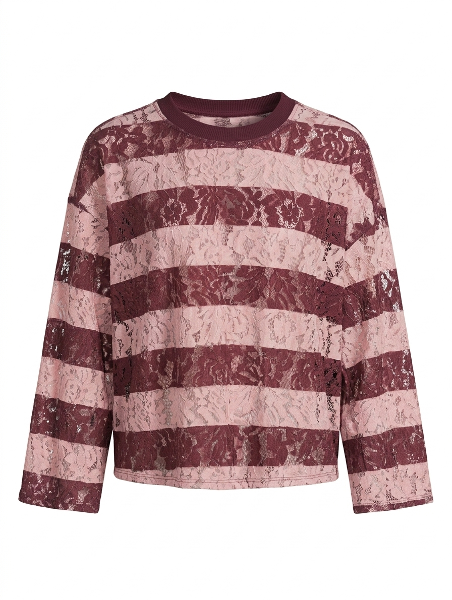 Lace dream festival top - Roze/Bordeaux