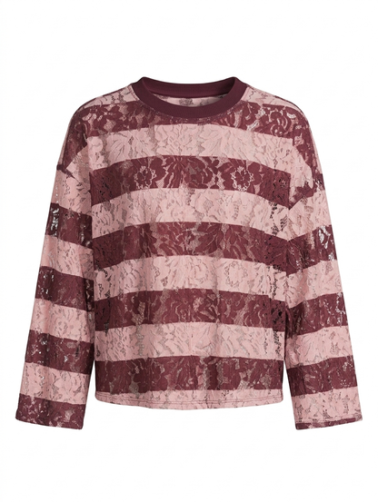 Lace dream festival top - Roze/Bordeaux