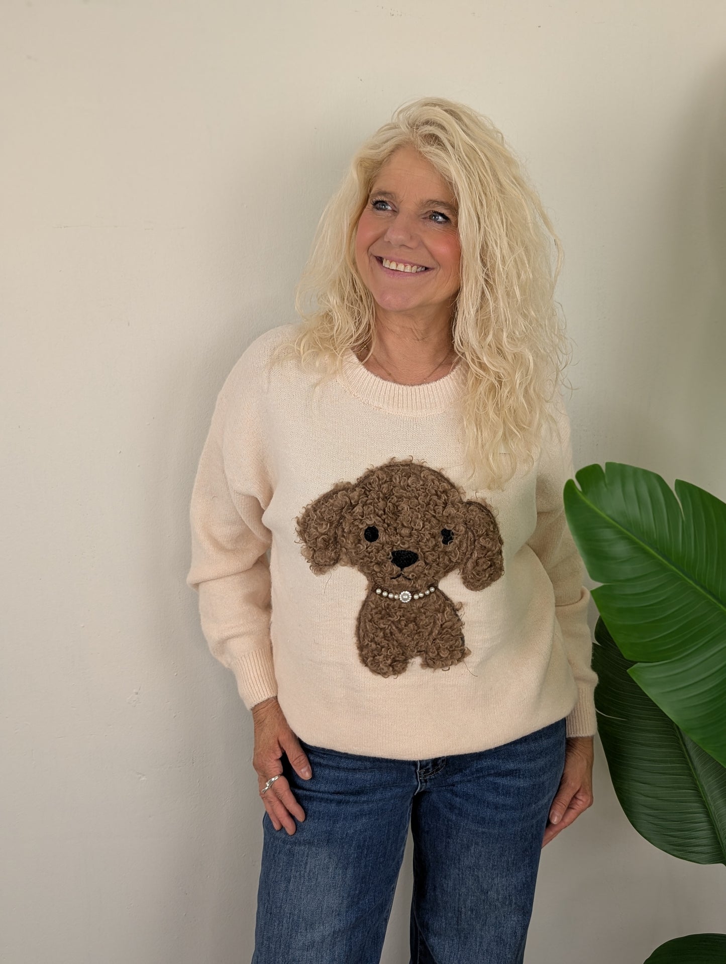 Teddy dog sweater - Crème