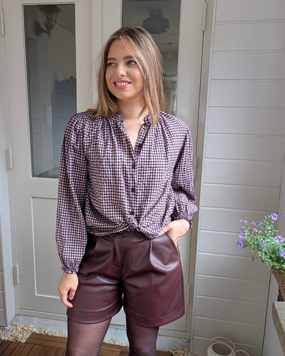 Faux leather short - Bordeaux