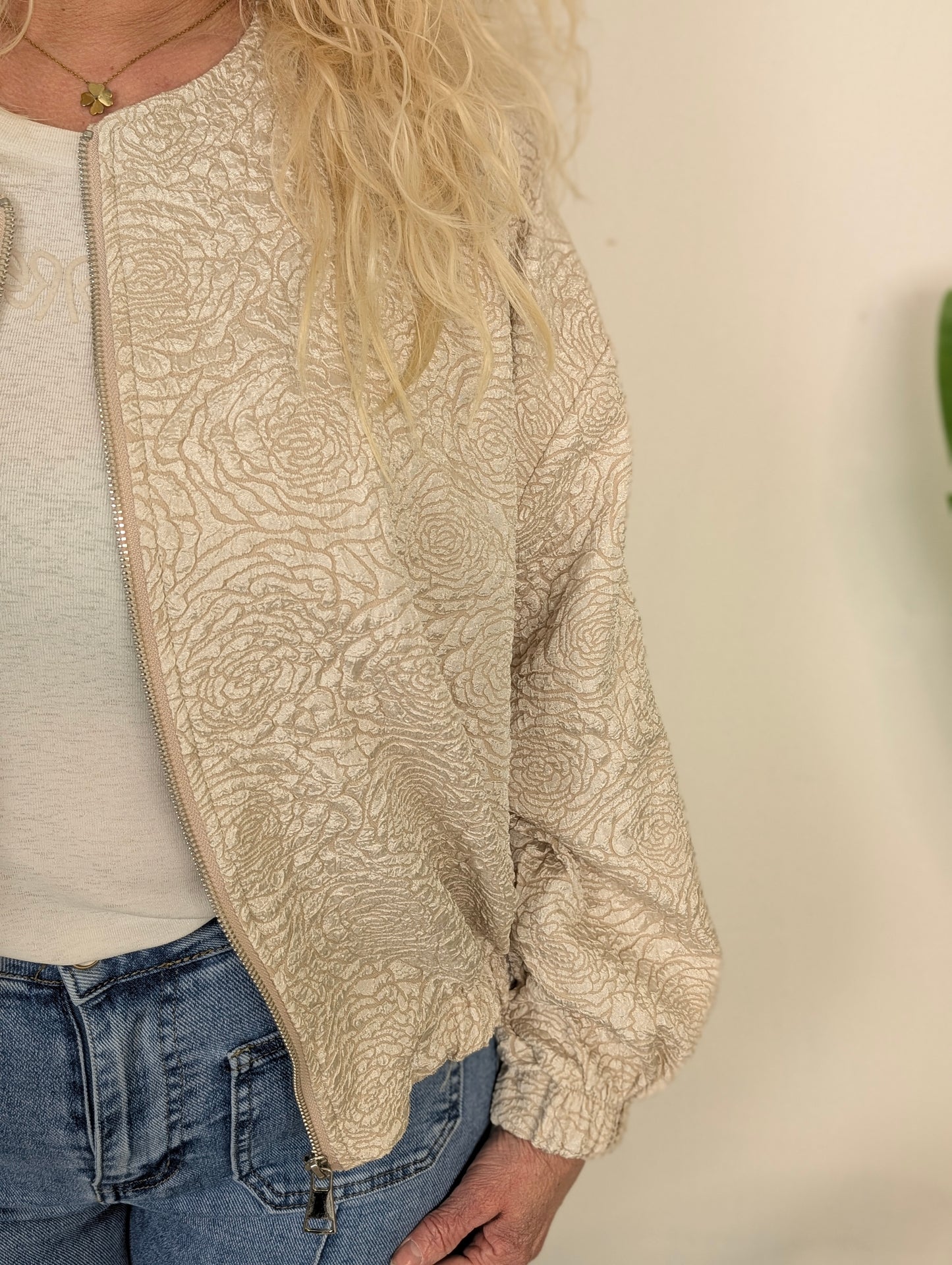 Rose bloom bomber - Beige