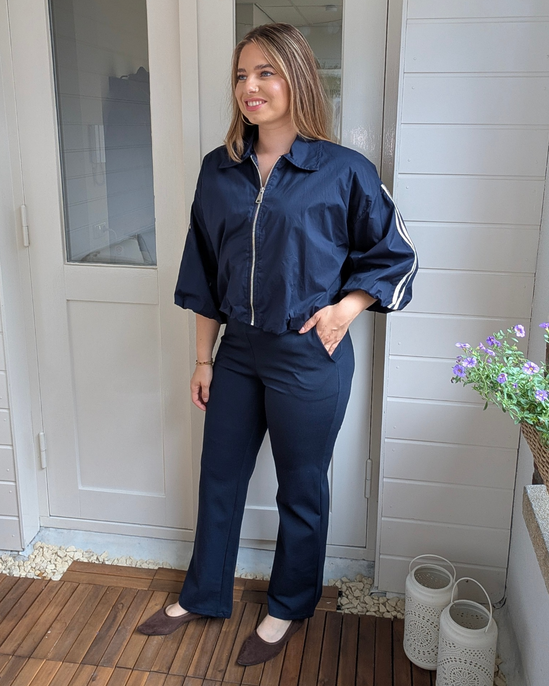 Wide leg pantalon Isabel - Donkerblauw