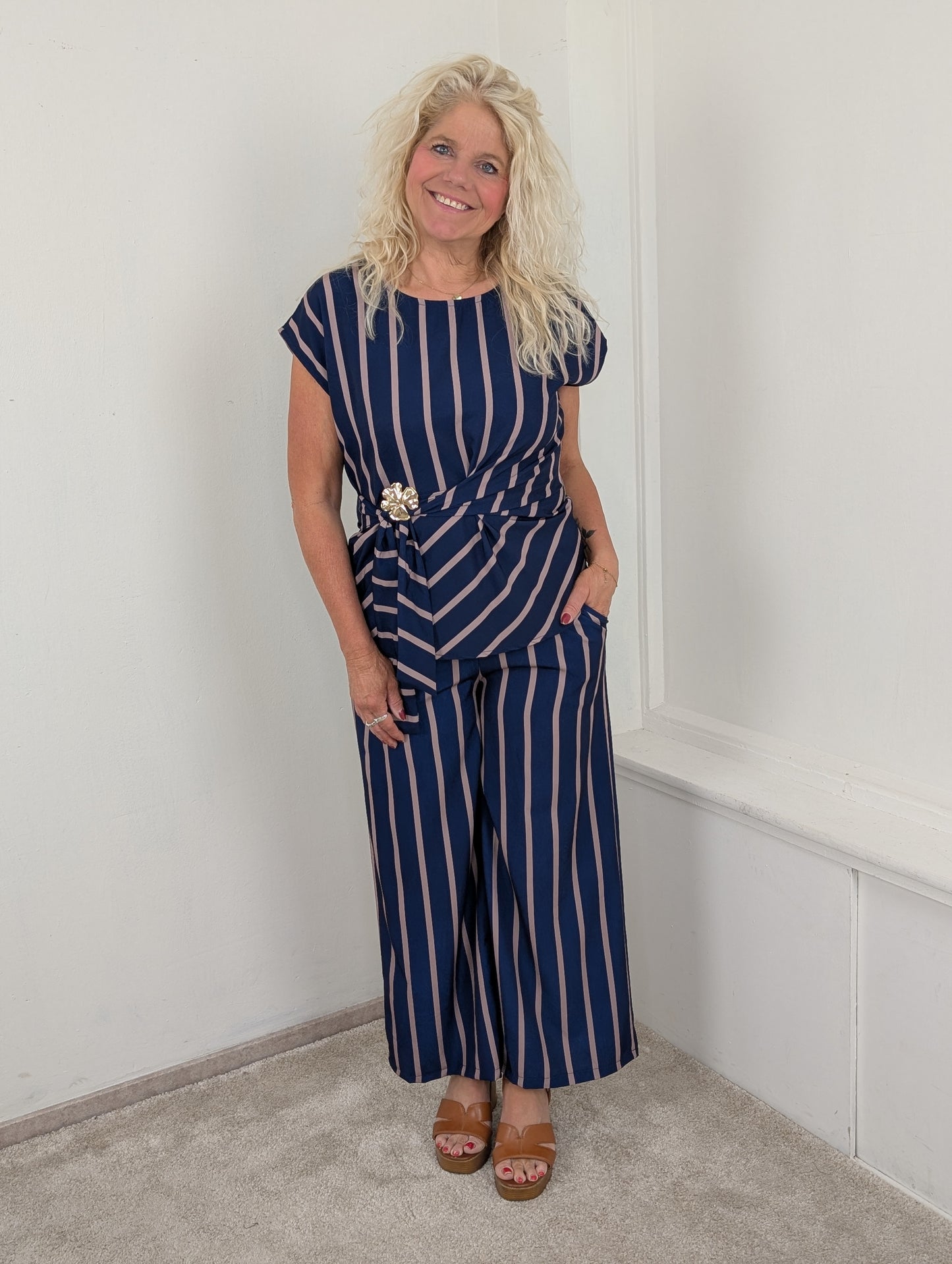 Monaco stripe set - Navy
