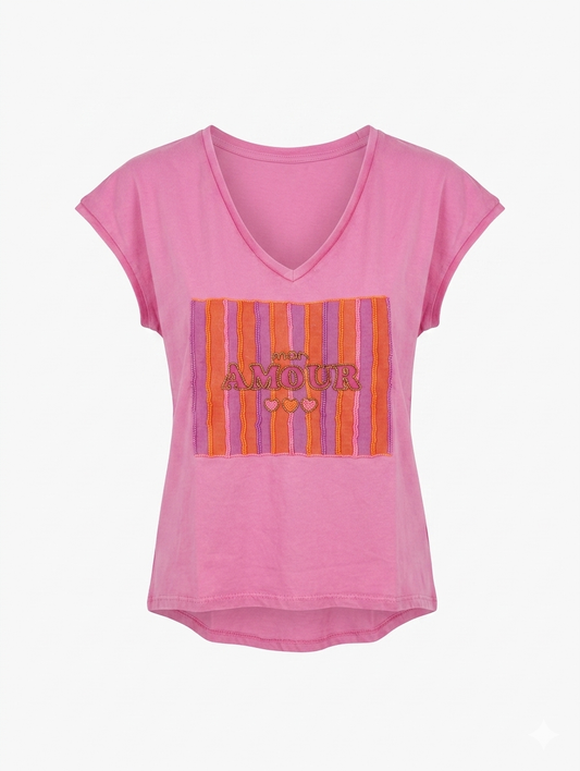 Chérie Beaded shirt - Roze