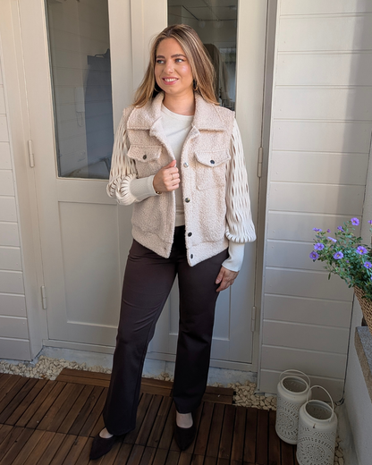 Teddy gilet - Beige