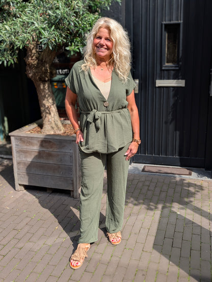 San setje gilet+ pantalon - Groen