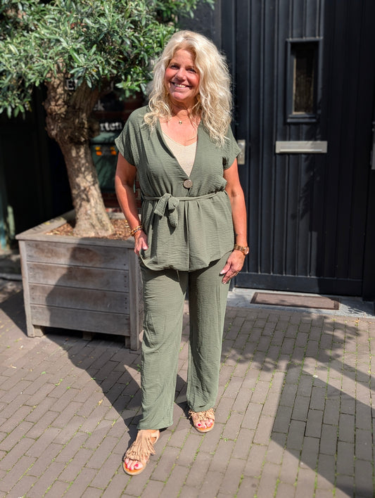 San setje gilet+ pantalon - Groen