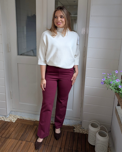 Wide leg pantalon Isabel - Bordeaux