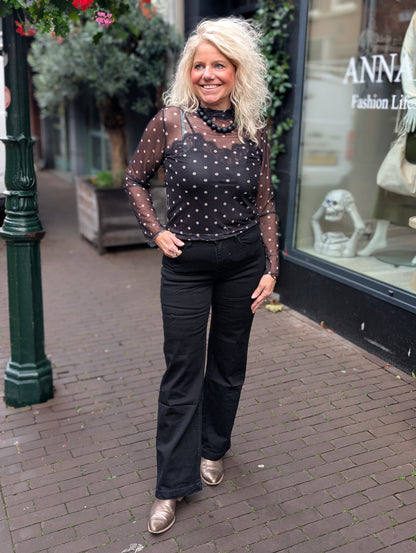 Wide Leg denim Amelia - Zwart