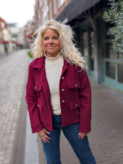 Teddy jasje Jasmine - Bordeauxrood