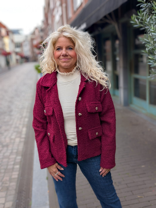 Teddy jasje Jasmine - Bordeauxrood